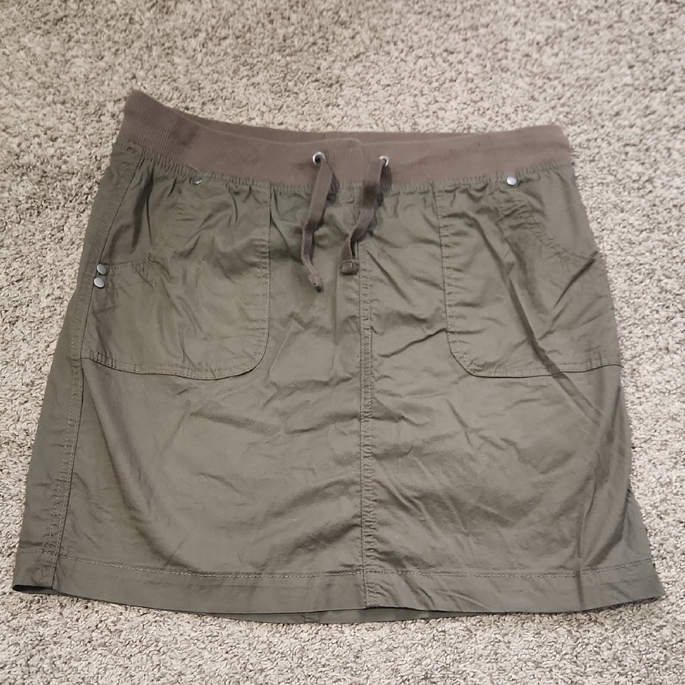 Olive Green Mini Cargo Skort Casual